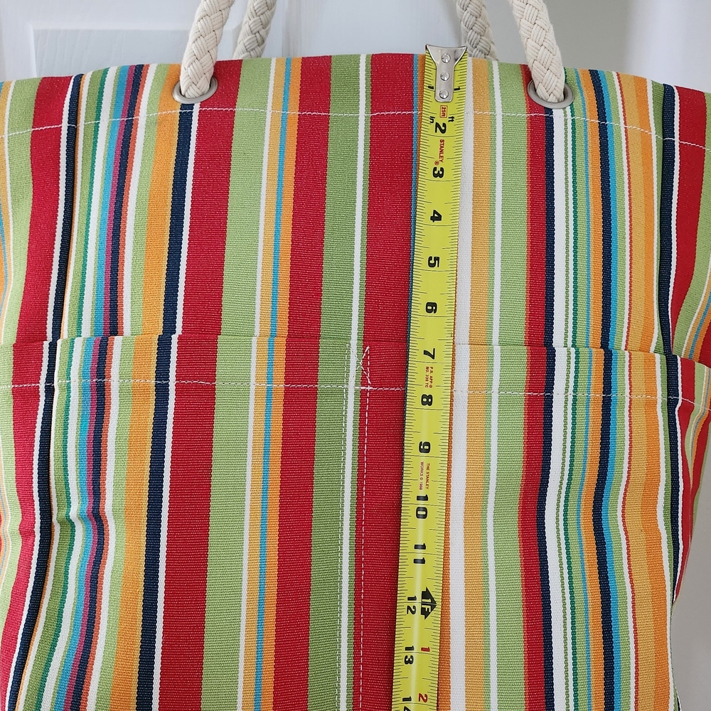 Colorful Striped Pottery Barn Tote Bag 19×15 Dimension